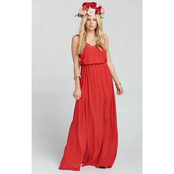 Show Me Your MuMu Dresses & Skirts - Show Me Your Mumu Kendall Red Side Slit Maxi Dress